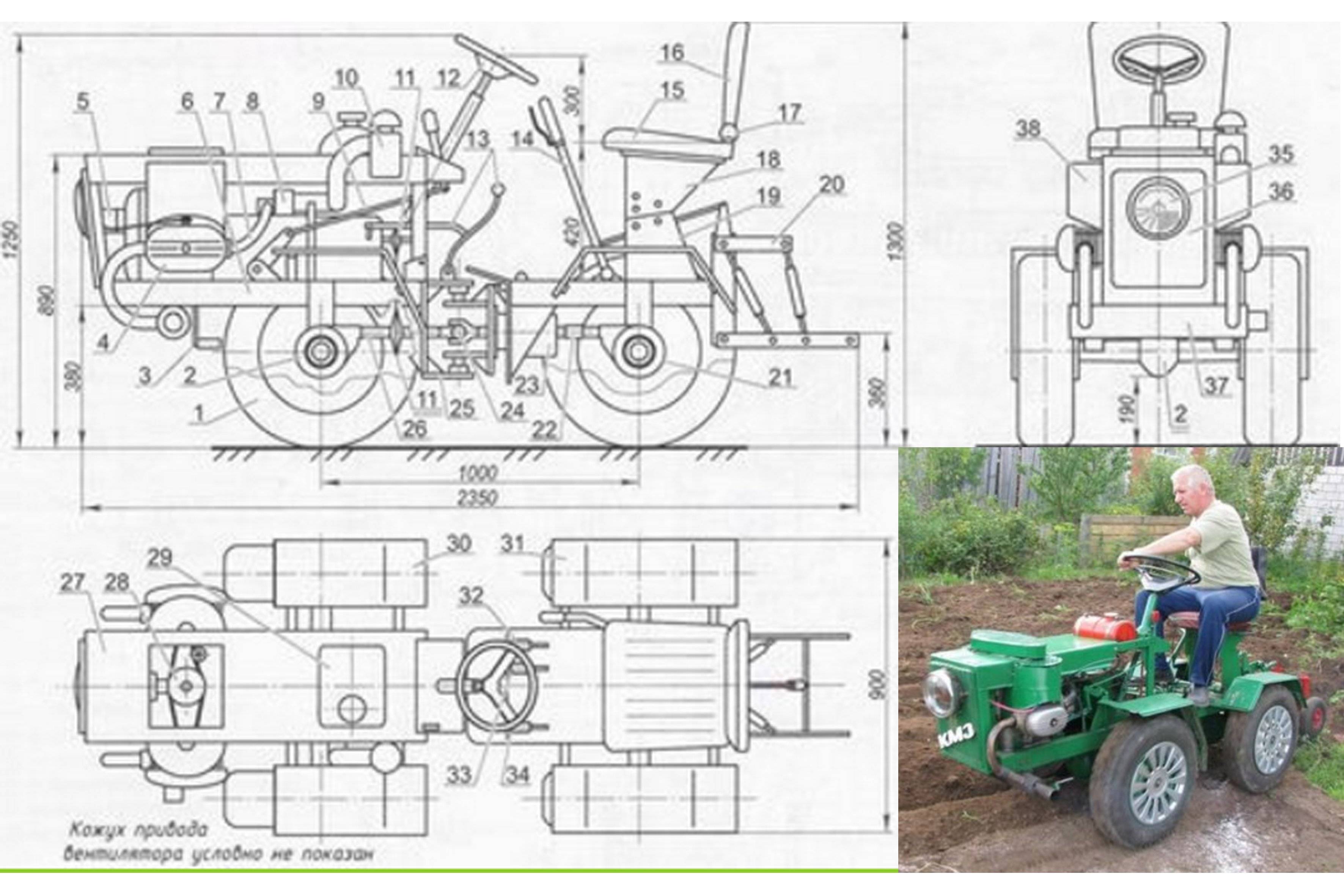 Минитрактор своими руками — чертежи, схемы и проекты самодельных сельскохозяйственных машин и механизмов (120 фото)