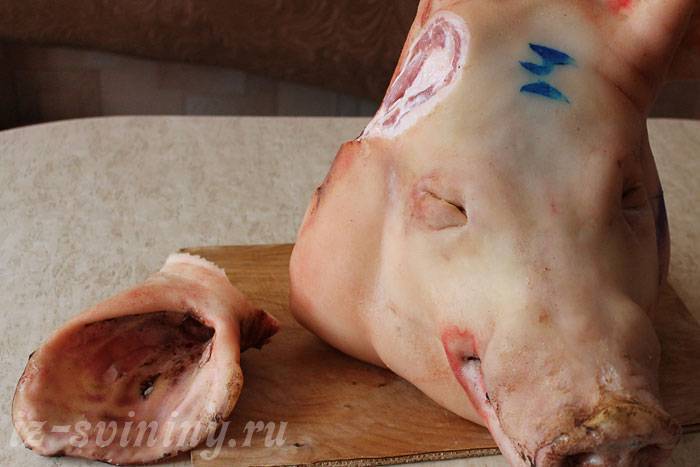 Прессованное мясо из свиной головы