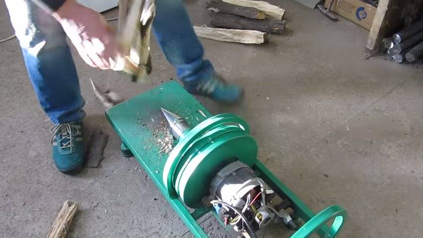 Самодельный дровокол с электромотором от стиральной машины