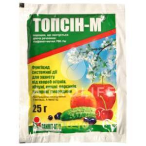 Препарат топсин-м — мощное средство для защиты овощей и деревьев от болезней